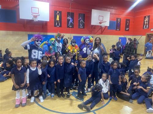students at a school pep rally